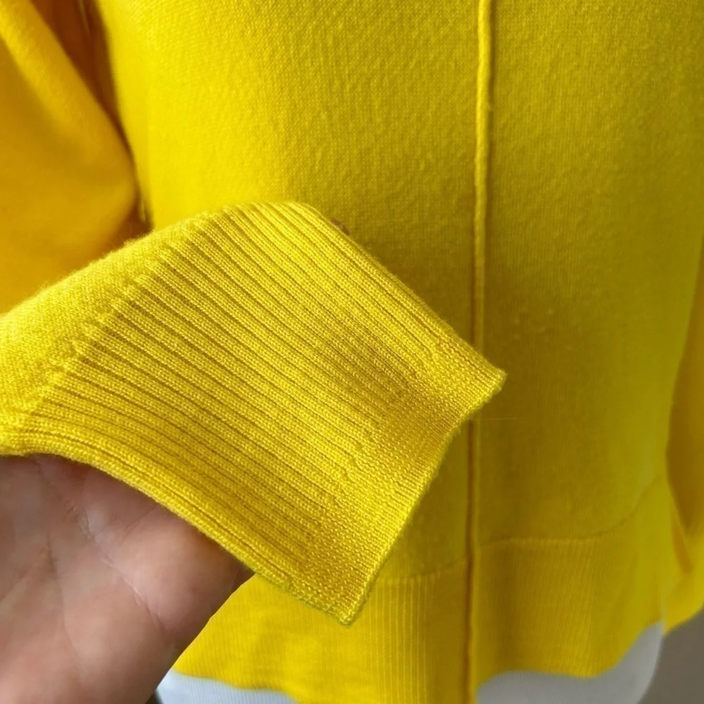 Sea New York Nora Turtleneck Mock Neck Sweater Yellow Wool Size Small - Picture 11 of 13